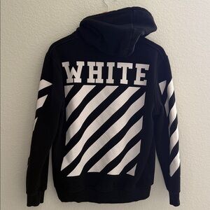 Off-White Black Pullover Hoodie Size XL (Fits like a size Small)